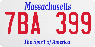 MA license plate 7BA399