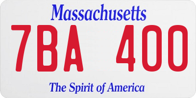 MA license plate 7BA400