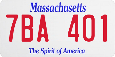 MA license plate 7BA401