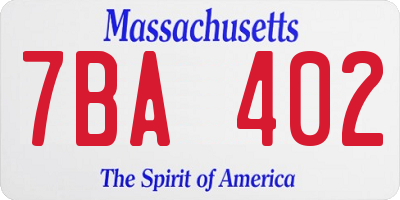 MA license plate 7BA402