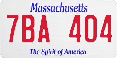 MA license plate 7BA404
