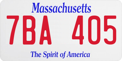 MA license plate 7BA405