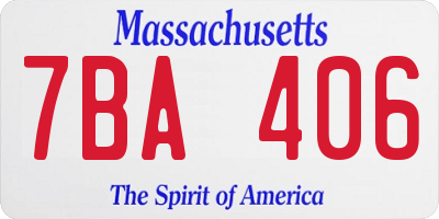 MA license plate 7BA406