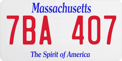 MA license plate 7BA407