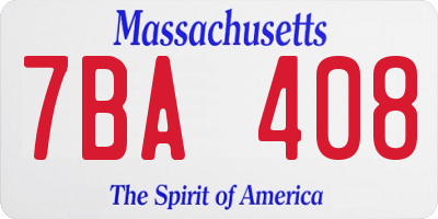 MA license plate 7BA408
