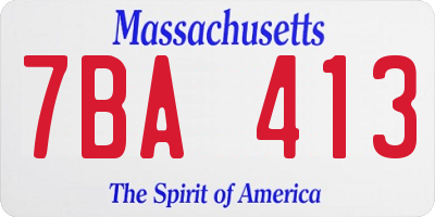 MA license plate 7BA413