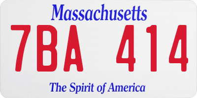 MA license plate 7BA414