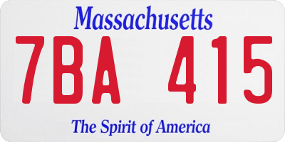 MA license plate 7BA415