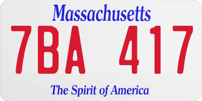 MA license plate 7BA417