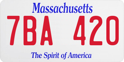 MA license plate 7BA420