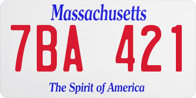 MA license plate 7BA421