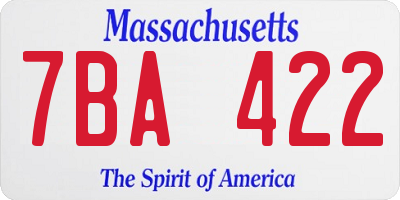 MA license plate 7BA422