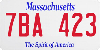 MA license plate 7BA423
