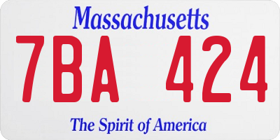 MA license plate 7BA424