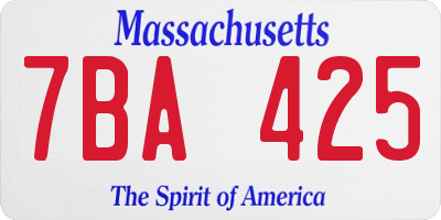 MA license plate 7BA425
