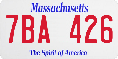 MA license plate 7BA426