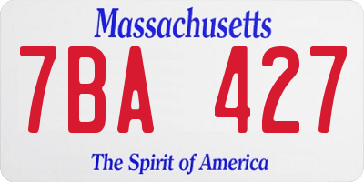 MA license plate 7BA427