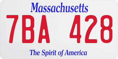 MA license plate 7BA428
