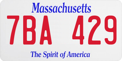 MA license plate 7BA429