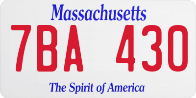 MA license plate 7BA430
