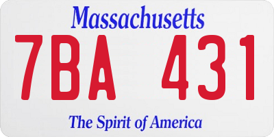 MA license plate 7BA431