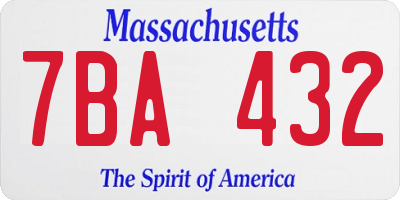 MA license plate 7BA432