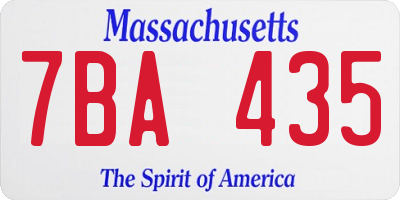 MA license plate 7BA435
