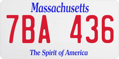 MA license plate 7BA436