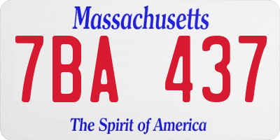 MA license plate 7BA437