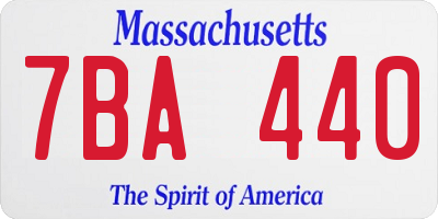 MA license plate 7BA440