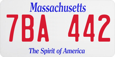 MA license plate 7BA442