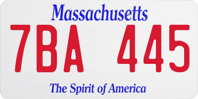 MA license plate 7BA445