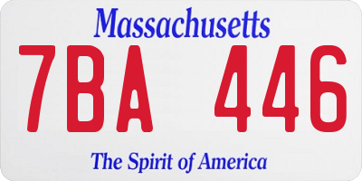 MA license plate 7BA446