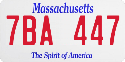 MA license plate 7BA447