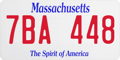 MA license plate 7BA448