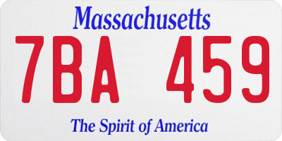 MA license plate 7BA459