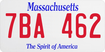 MA license plate 7BA462