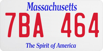 MA license plate 7BA464