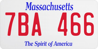 MA license plate 7BA466