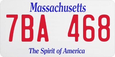 MA license plate 7BA468