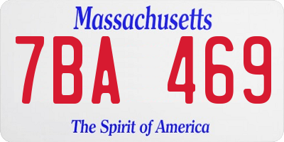MA license plate 7BA469
