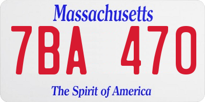 MA license plate 7BA470