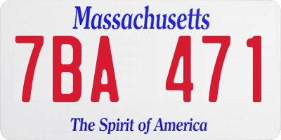 MA license plate 7BA471
