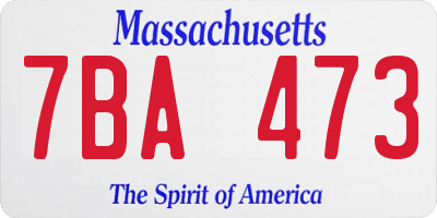 MA license plate 7BA473