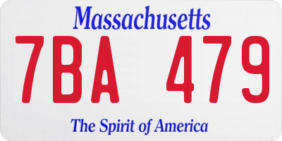 MA license plate 7BA479
