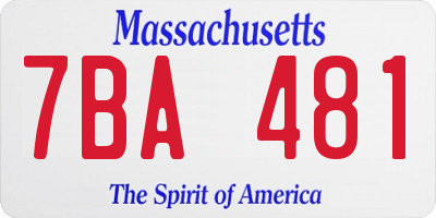 MA license plate 7BA481