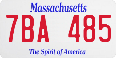 MA license plate 7BA485