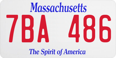 MA license plate 7BA486
