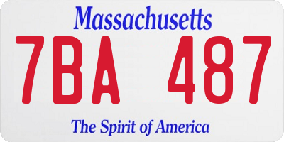 MA license plate 7BA487