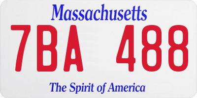 MA license plate 7BA488